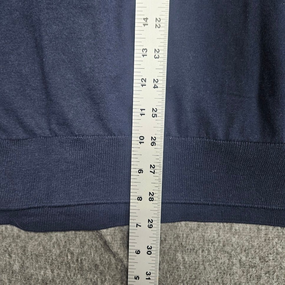 Polo Ralph Lauren Sweater Men XXL Navy Blue V-Neck Cotton Pony Logo - Picture 8 of 8